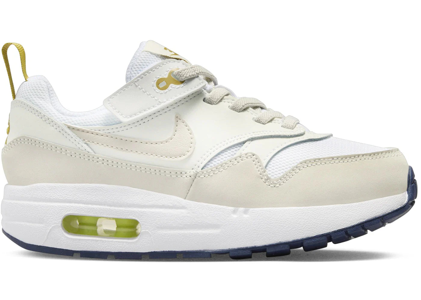 Nike Air Max 1 EasyOn White Bronzine Midnight Navy Light Orewood Brown (PS)