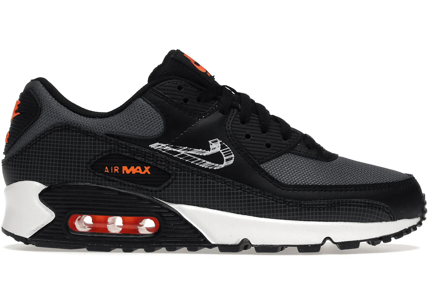 Nike Air Max 90 3D Swoosh Black Grey Orange