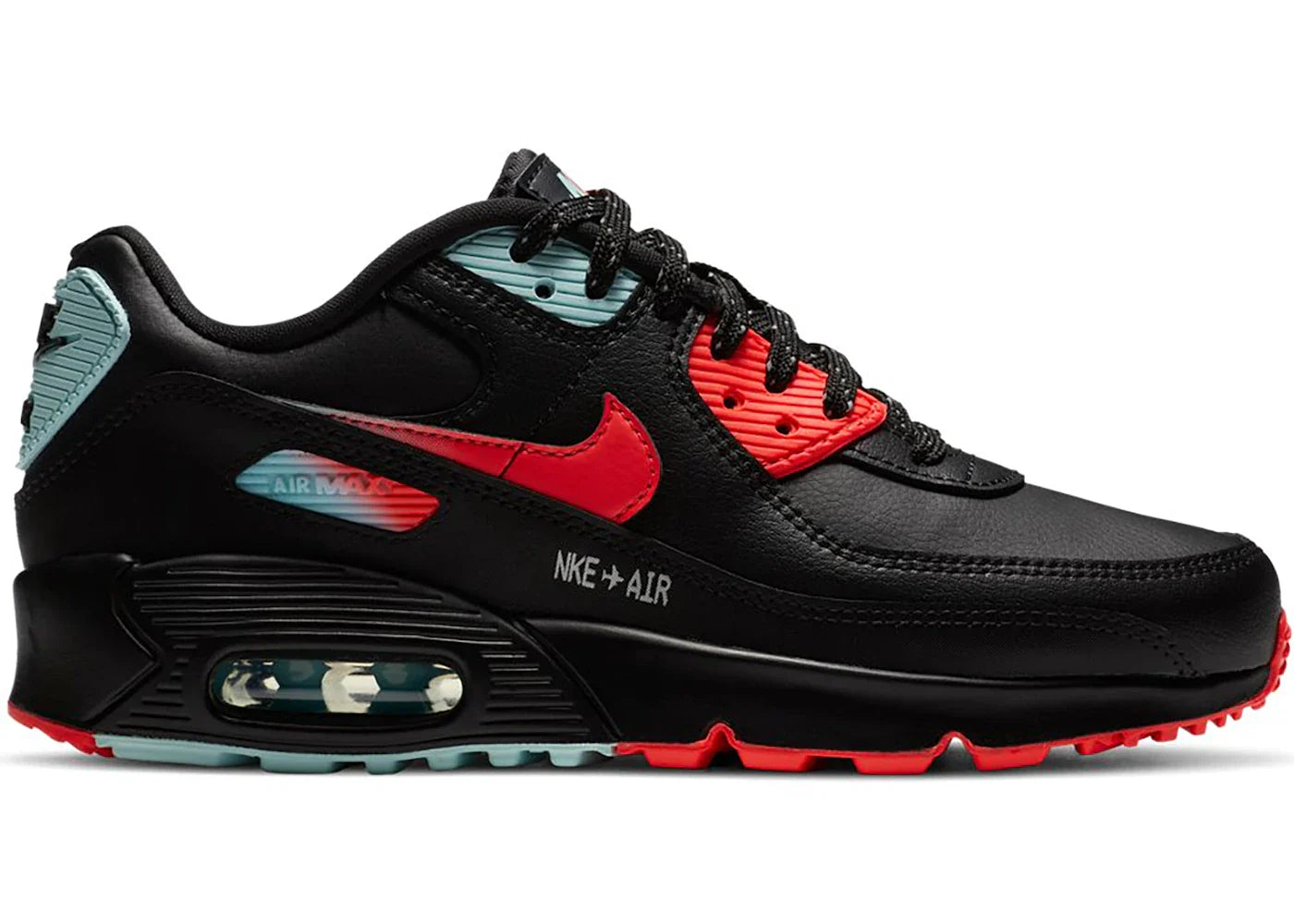 Nike Air Max 90 Black Bright Crimson Glacier Ice (GS)