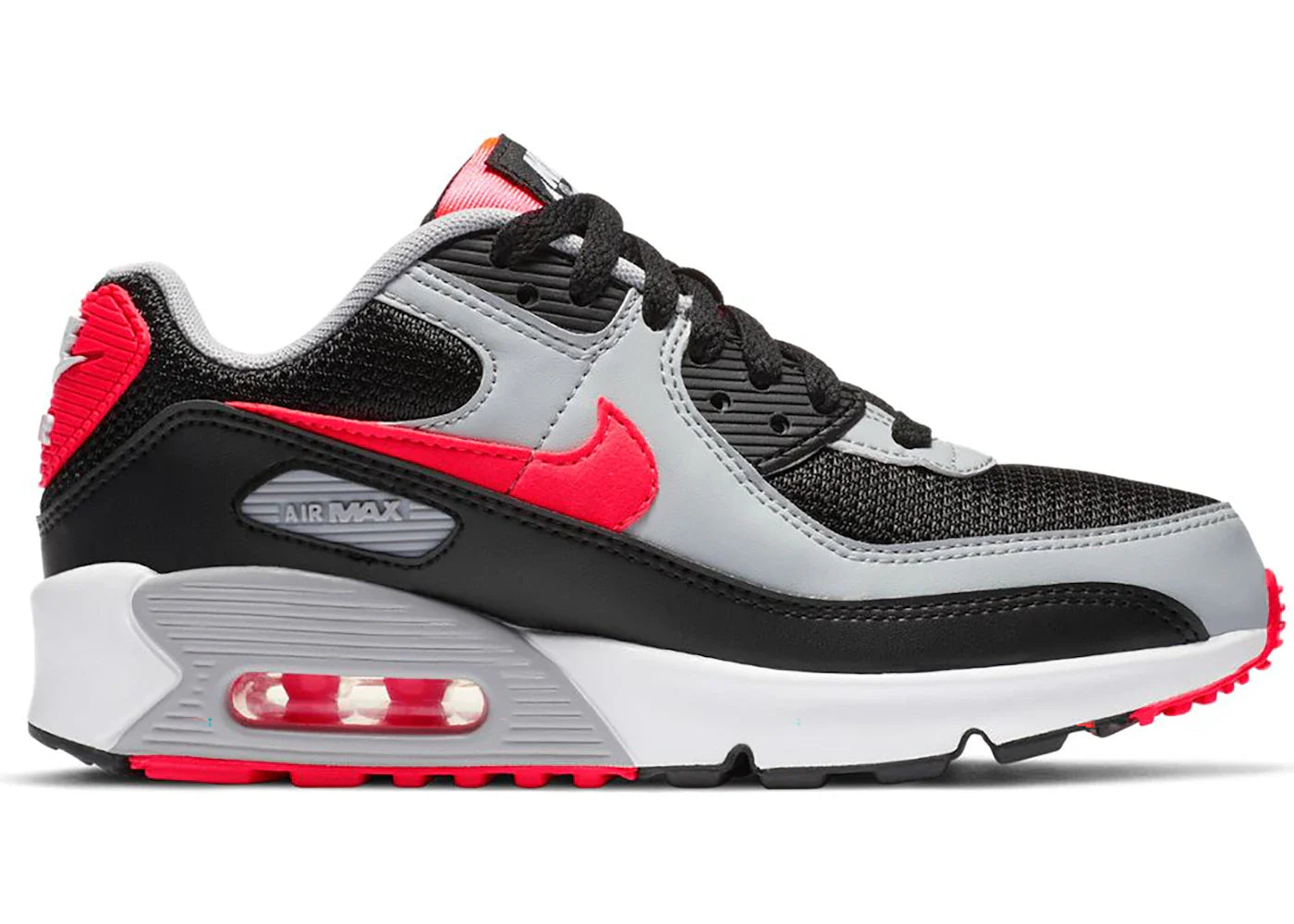 Nike Air Max 90 Black Radiant Red Wolf Grey (GS)