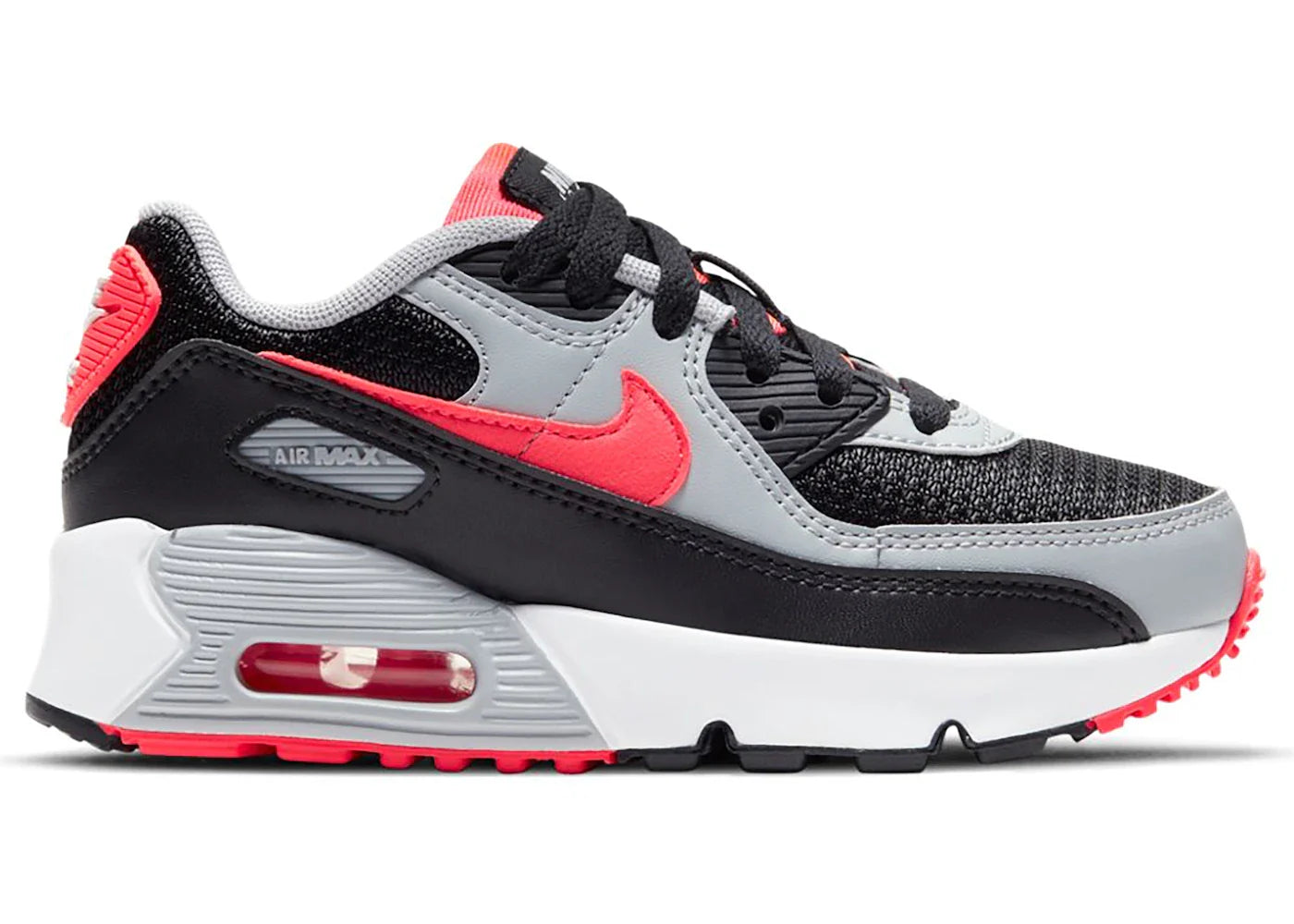 Nike Air Max 90 Black Radiant Red Wolf Grey (PS)