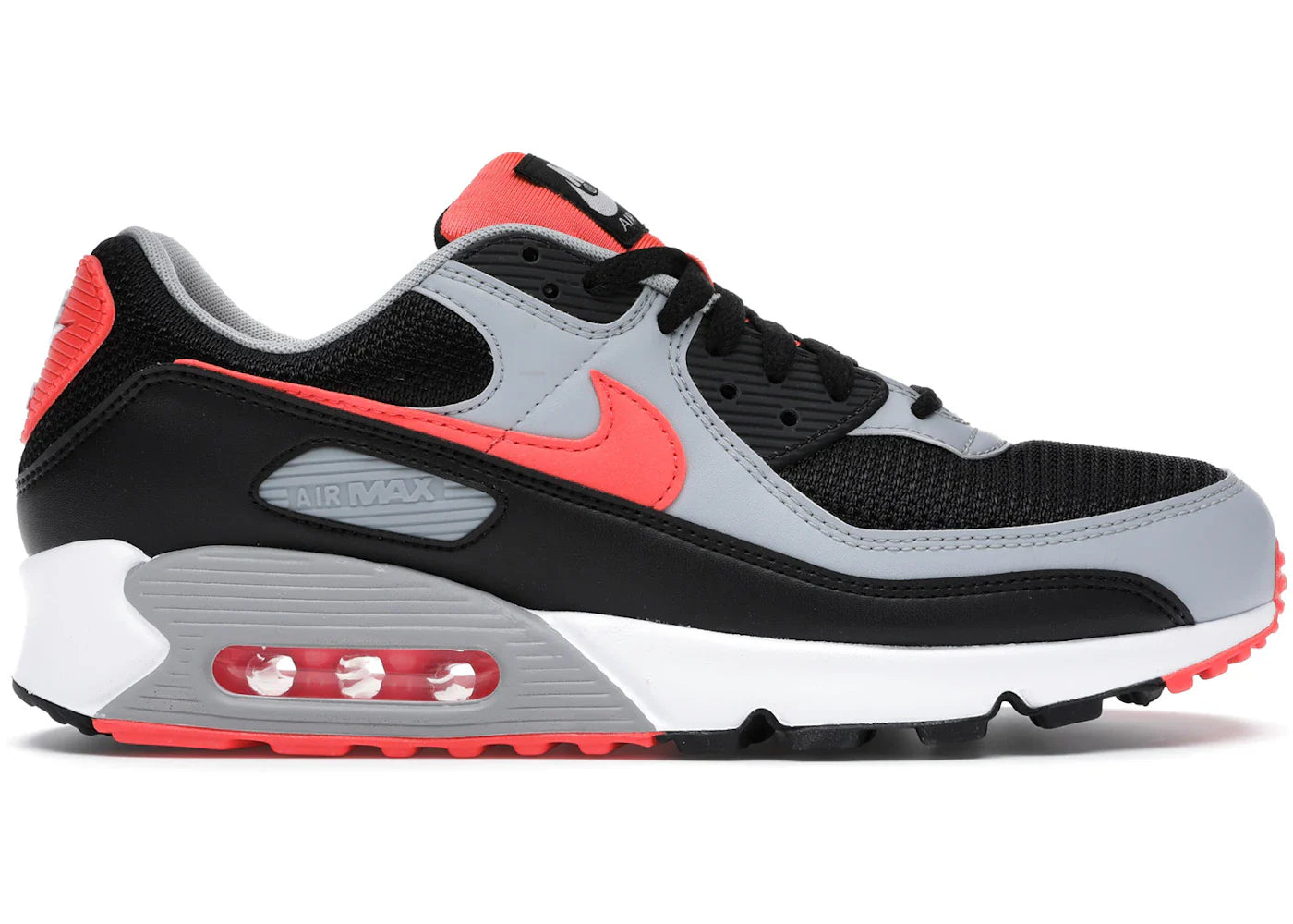 Nike Air Max 90 Black Radiant Red Wolf Grey