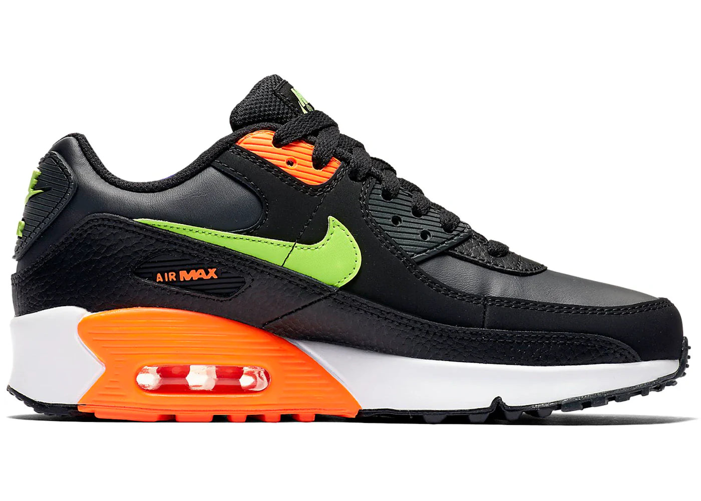 Nike Air Max 90 Black Total Orange Ghost Green (GS)