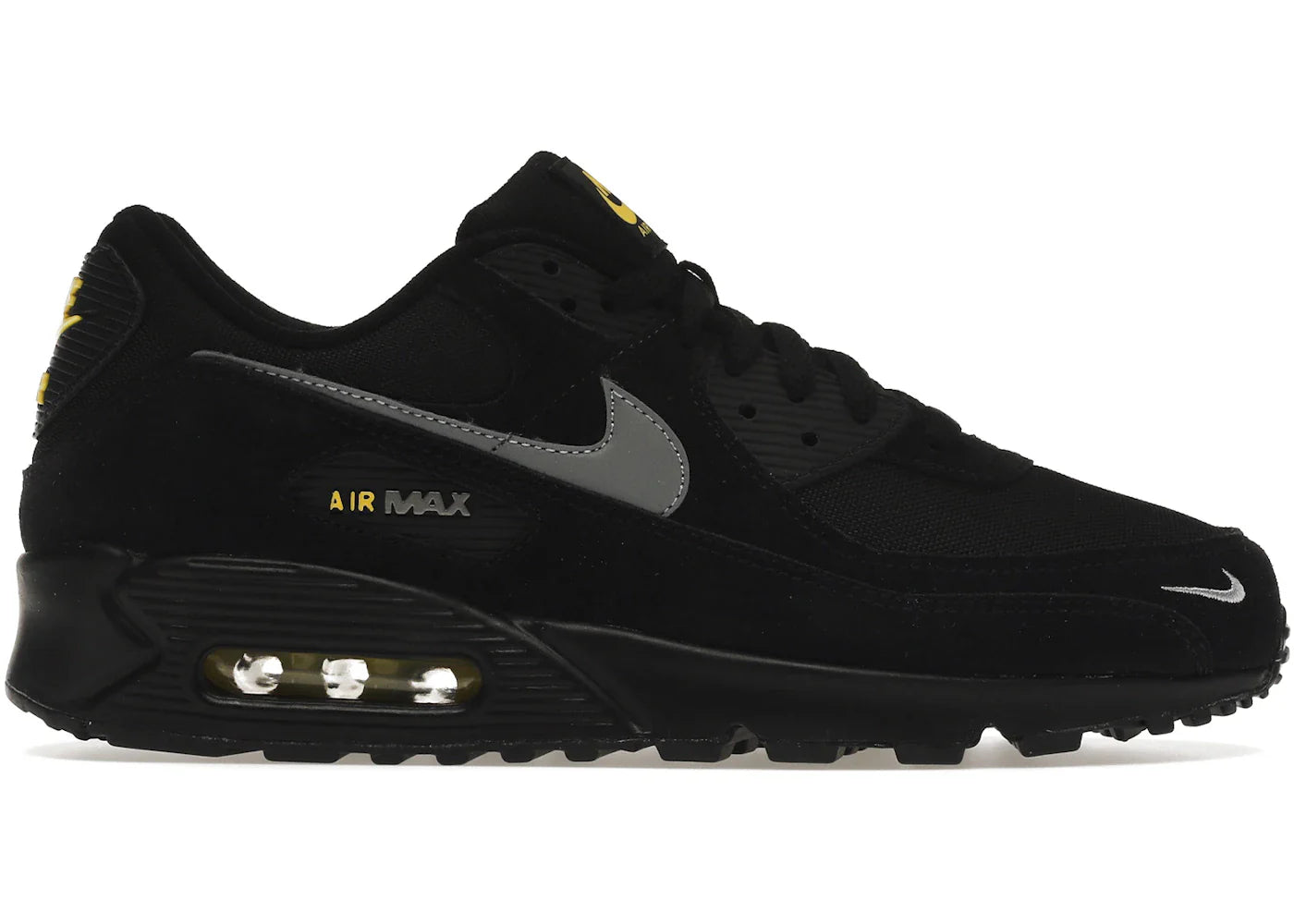Nike Air Max 90 Black Yellow Strike Metallic Cool Grey