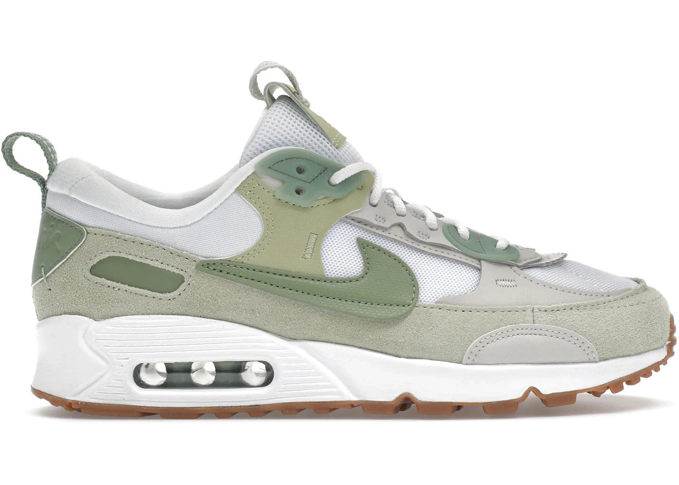 Nike Air Max 90 Futura White Olive Aura Gum Medium Brown Oil Green (Women's)