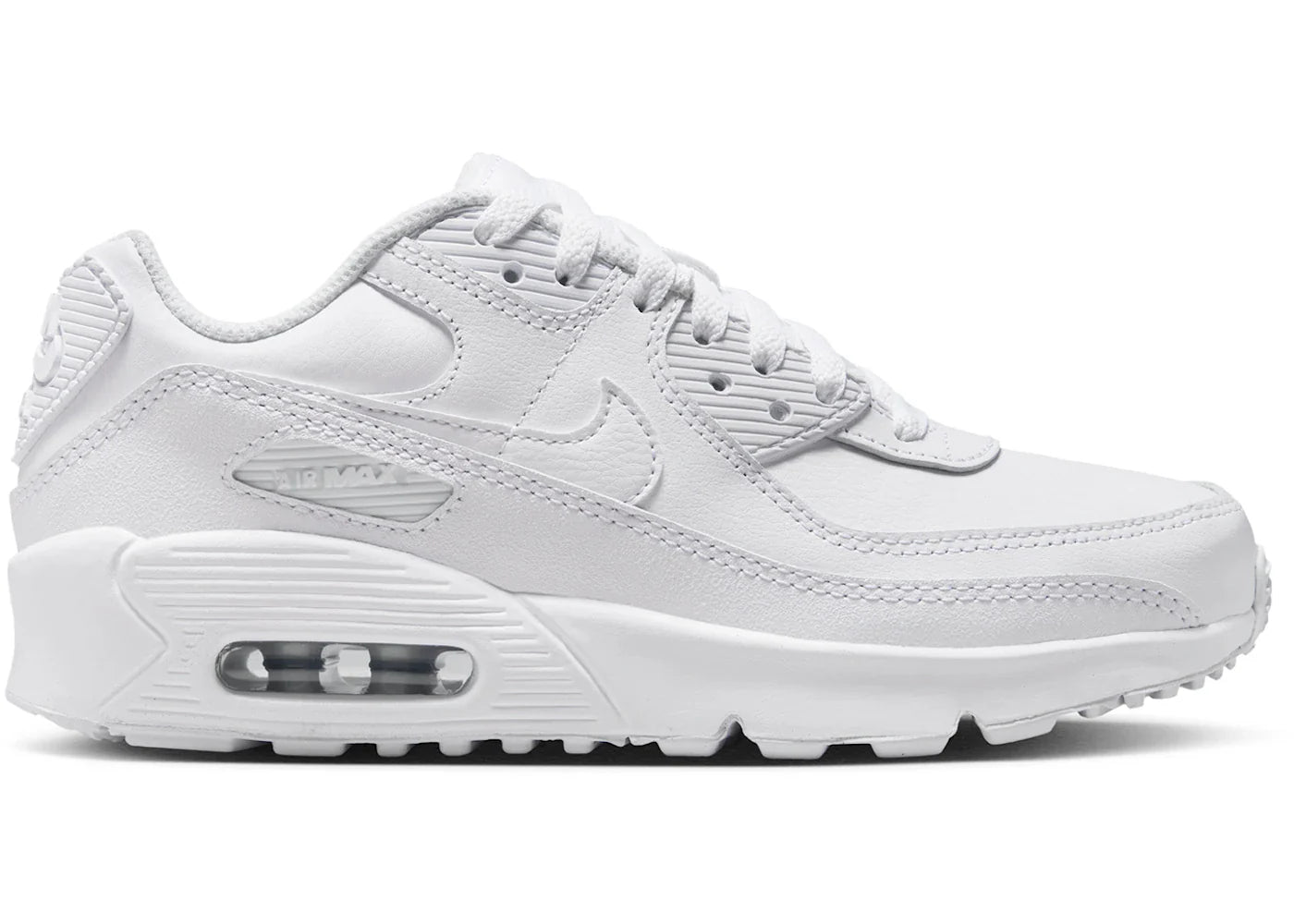 Nike Air Max 90 LTR White Metallic Silver (GS)
