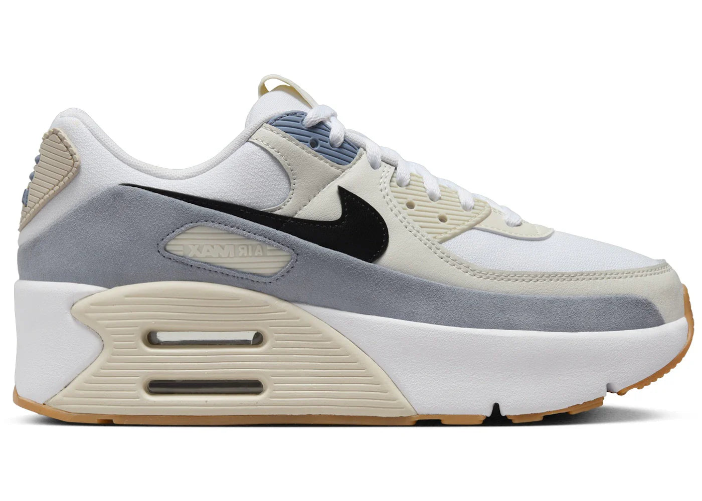 Nike Air Max 90 LV8 White Ashen Slate Light Orewood Brown Black (Women's)