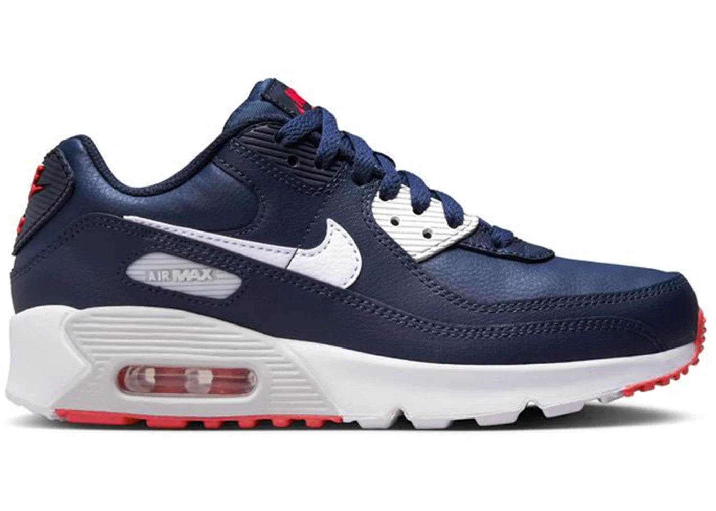 Nike Air Max 90 Leather Obsidian Track Red (GS)