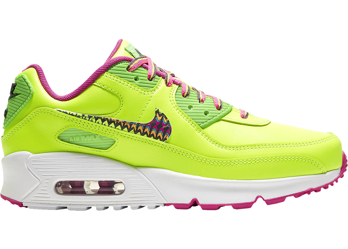 Nike Air Max 90 Leather Volt Fire Pink (GS)
