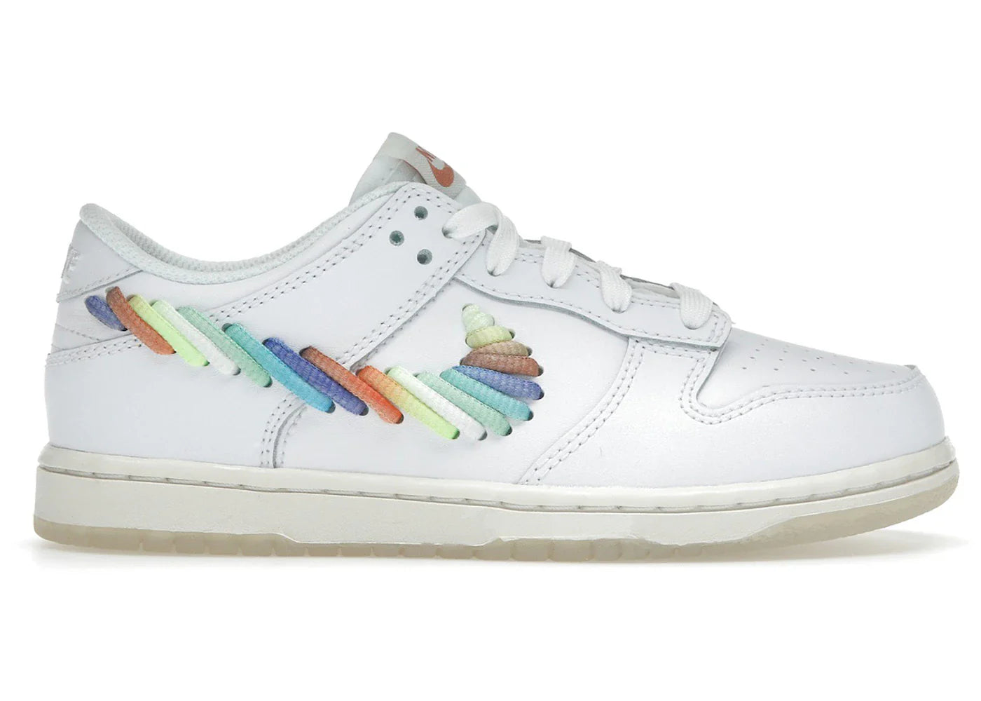 Nike Dunk Low SE Rainbow Lace Swoosh White (PS)