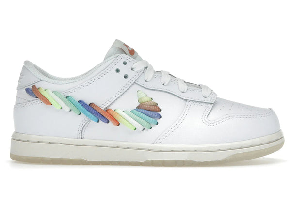 Nike Dunk Low SE Rainbow Lace Swoosh White (PS)