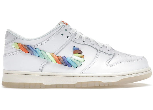 Nike Dunk Low SE Rainbow Lace Swoosh White (GS)