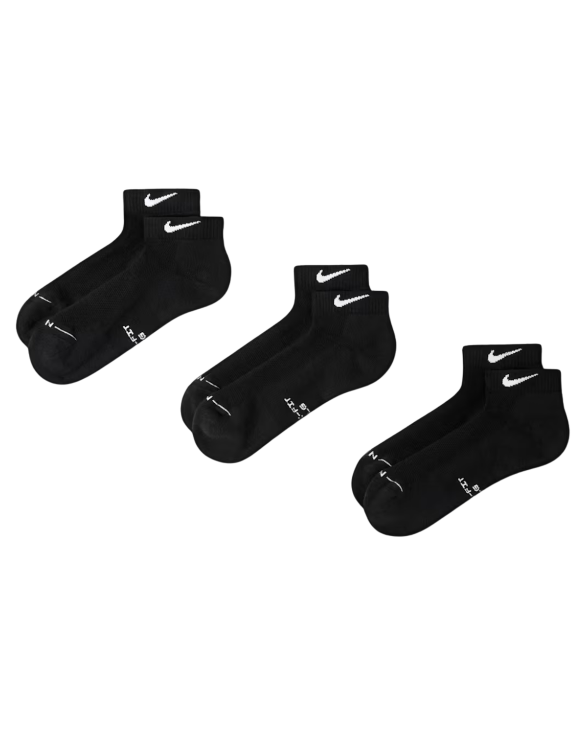 Nike Everyday Elevated Lage Sokken Zwart (3-pack)