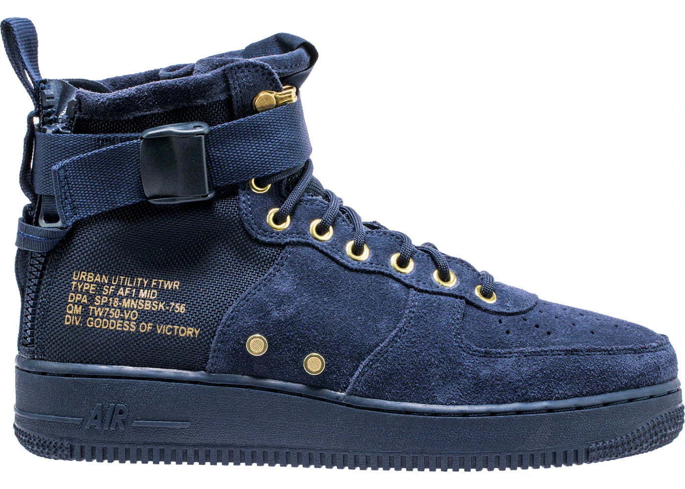 Nike SF Air Force 1 Mid Obsidian Metallic Gold