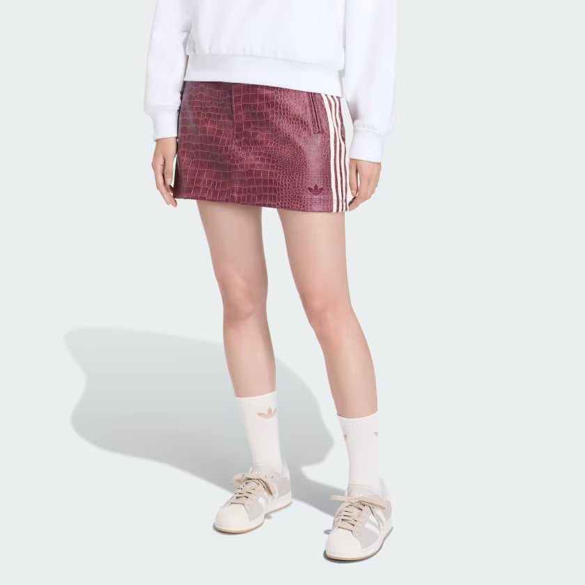 adidas Pleather Mini Rok Maroon