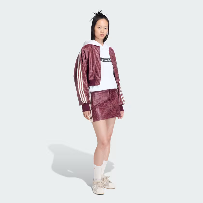 adidas Pleather Mini Rok Maroon
