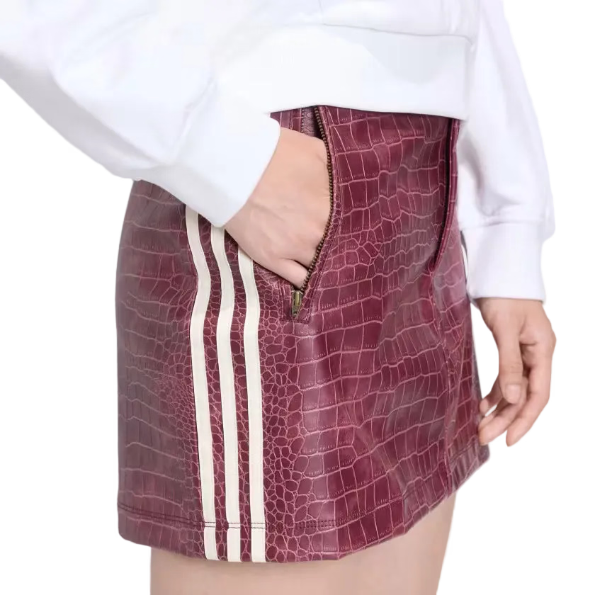 adidas Pleather Mini Rok Maroon