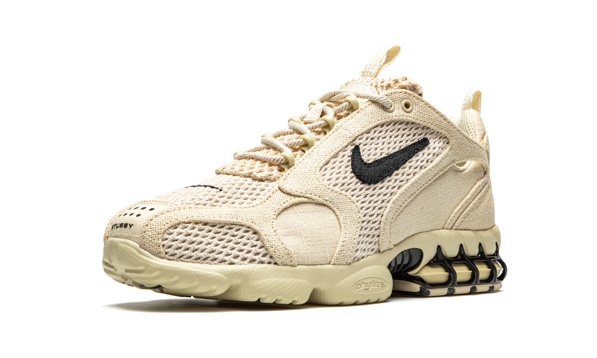 nike air zoom spiridon cage 2 stussy fossil+CQ5486-200+left diagnol single view