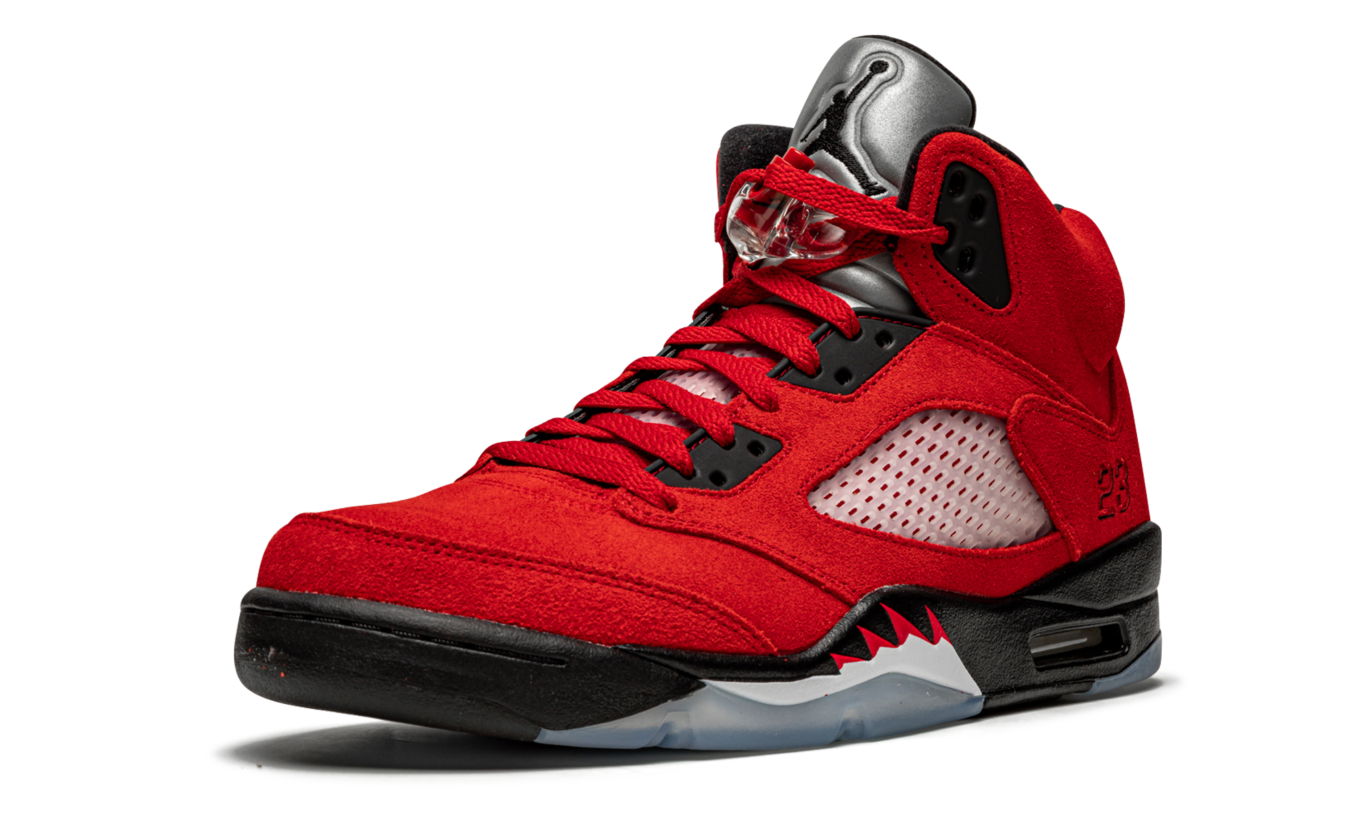 jordan 5 retro raging bull red 2021+DD0587-600+left diagnol single view
