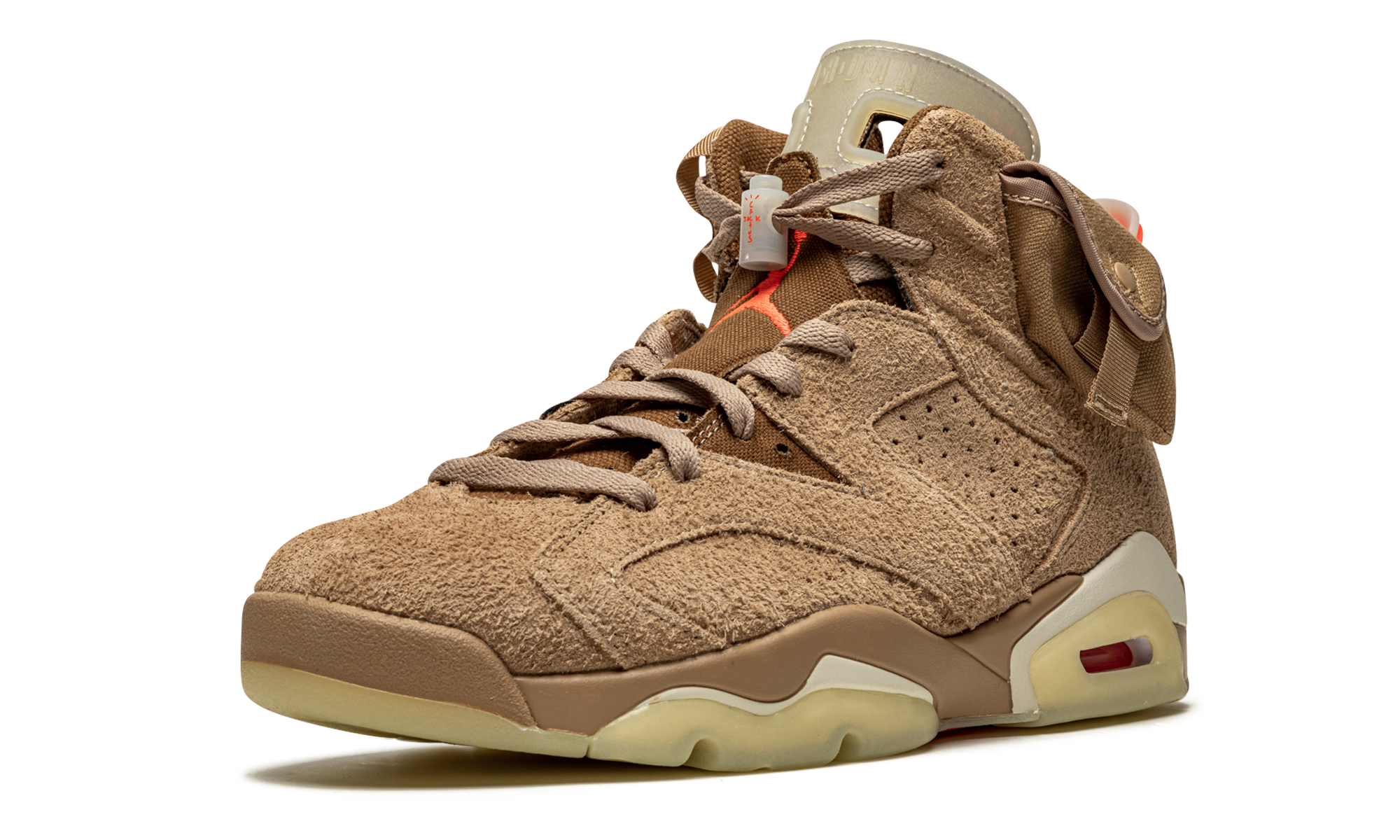 jordan 6 retro travis scott british khaki+DH0690-200+left diagnol single view