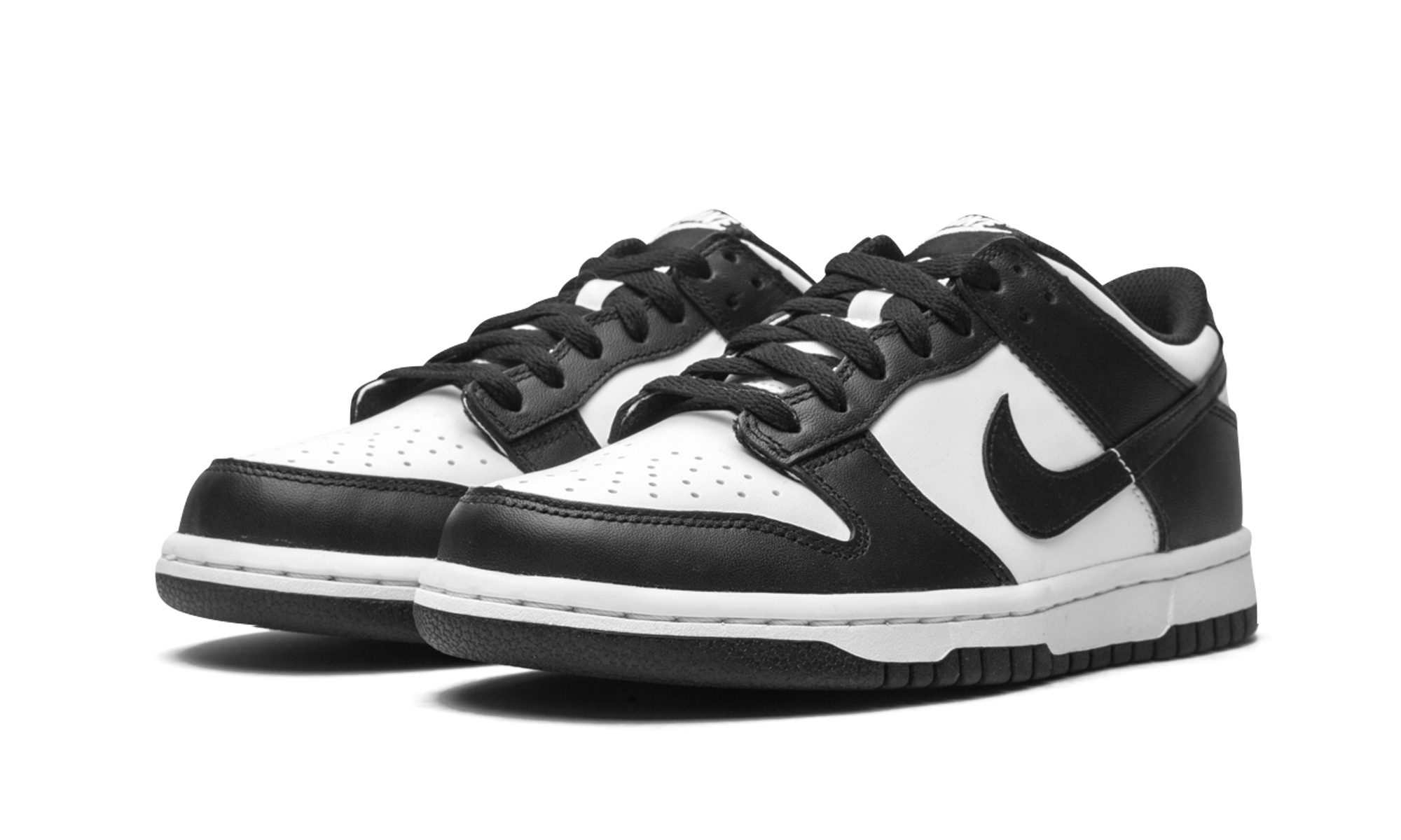nike dunk low retro white black panda gs+CW1590-100+diagnol left view