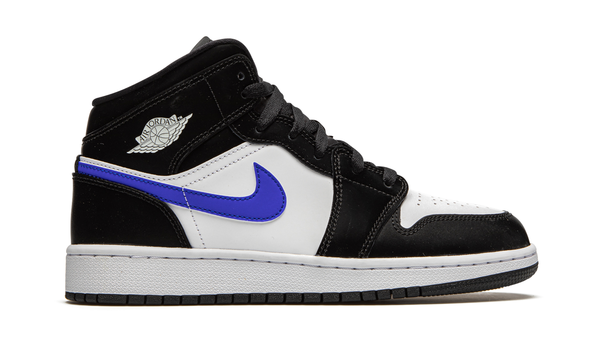 jordan 1 mid black racer blue white gs+554725-084+right view
