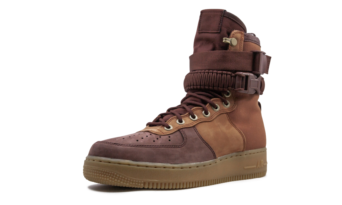 nike sf air force 1 premium dark russet+AQ0118-200+left diagnol single view