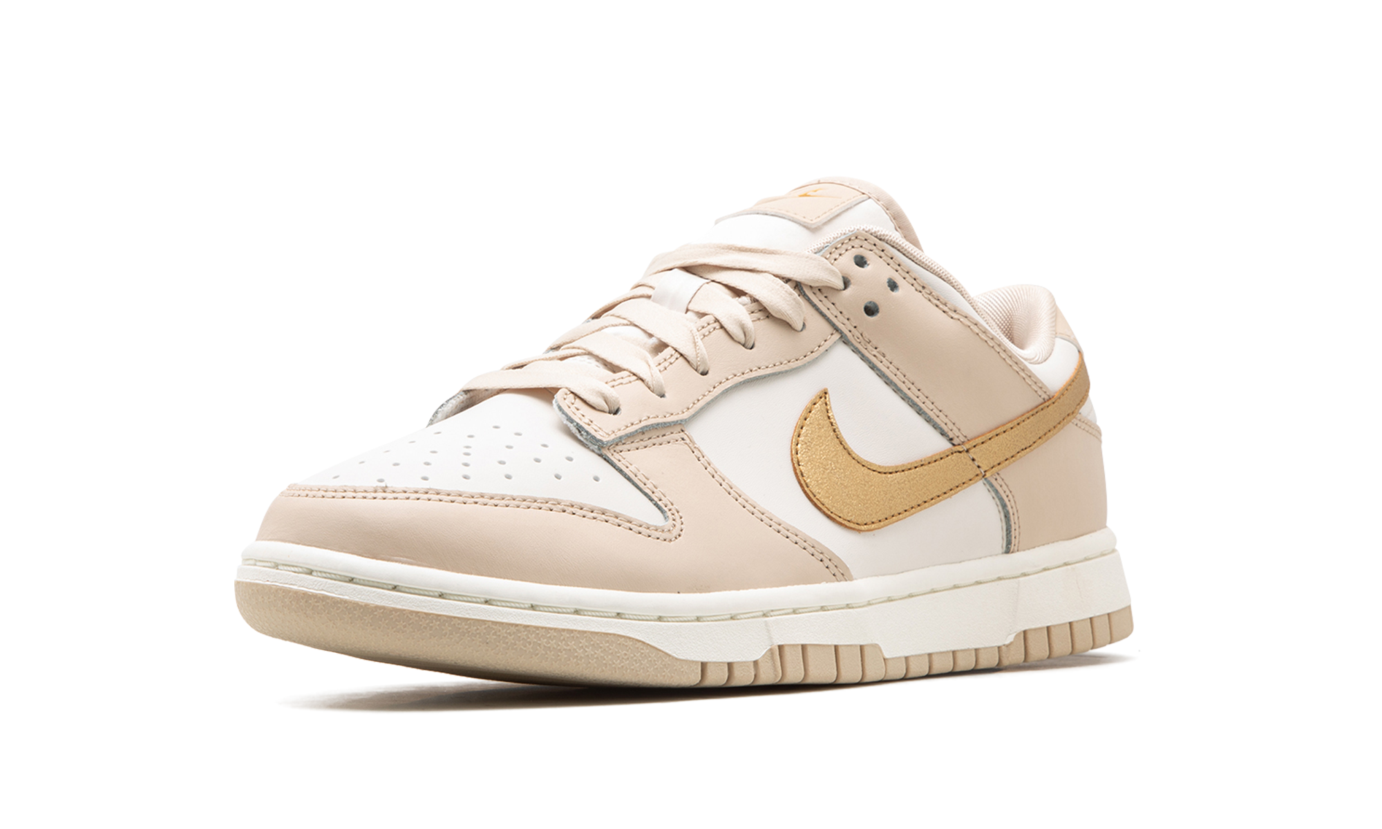 nike dunk low phantom metallic gold women s+DX5930-001+left diagnol single view