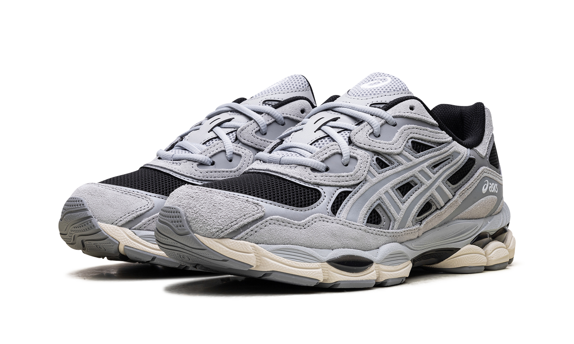 asics gel nyc black piedmont grey+1203A383-004+diagnol left view