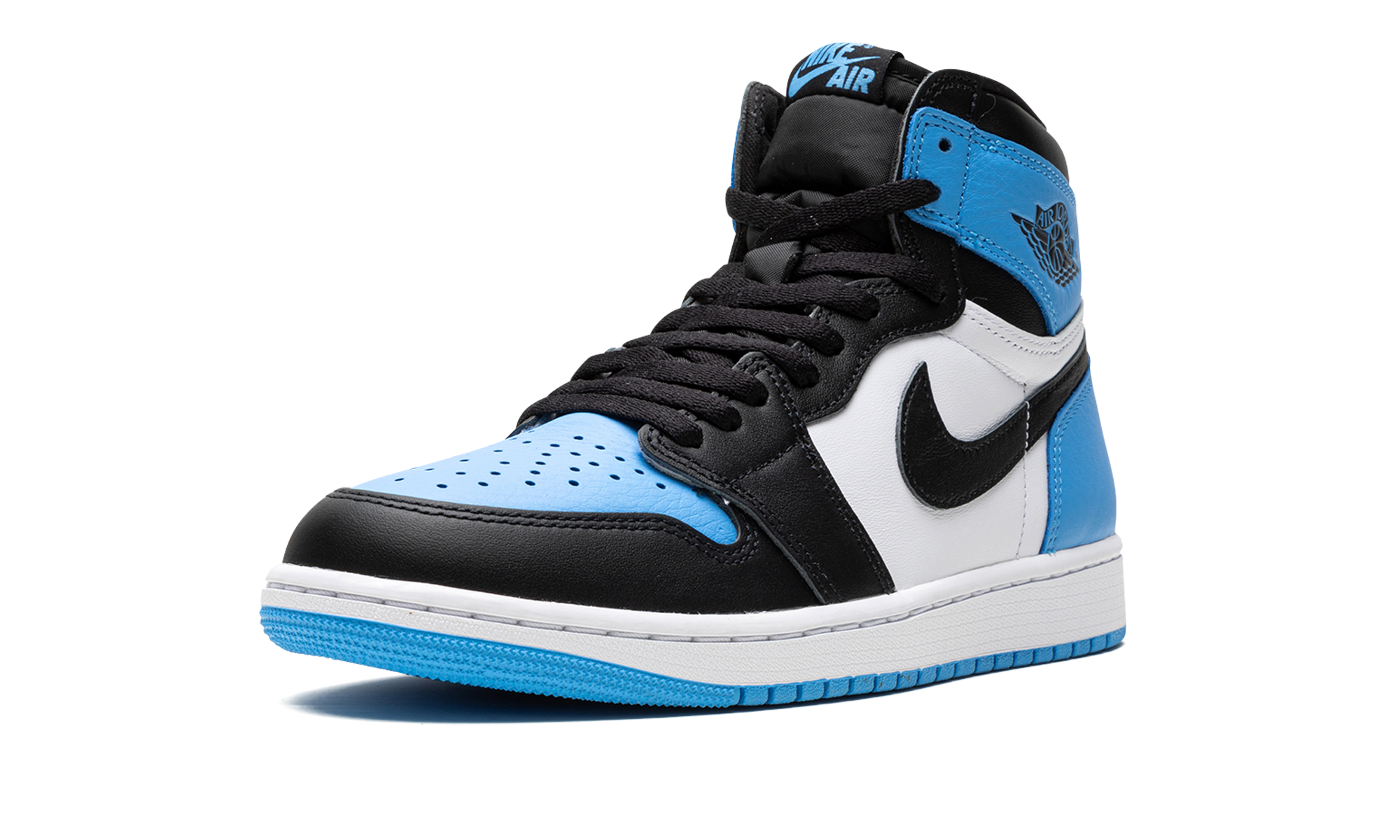 jordan 1 retro high og unc toe+DZ5485-400+left diagnol single view