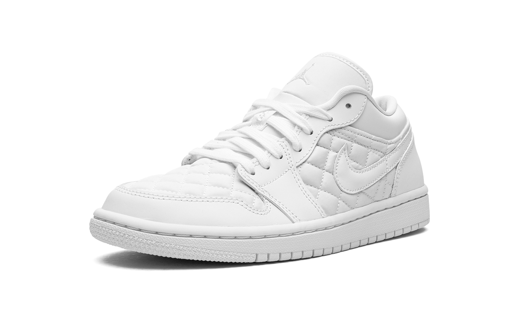 air jordan 1 low quilted white women s+DB6480-100+left diagnol single view