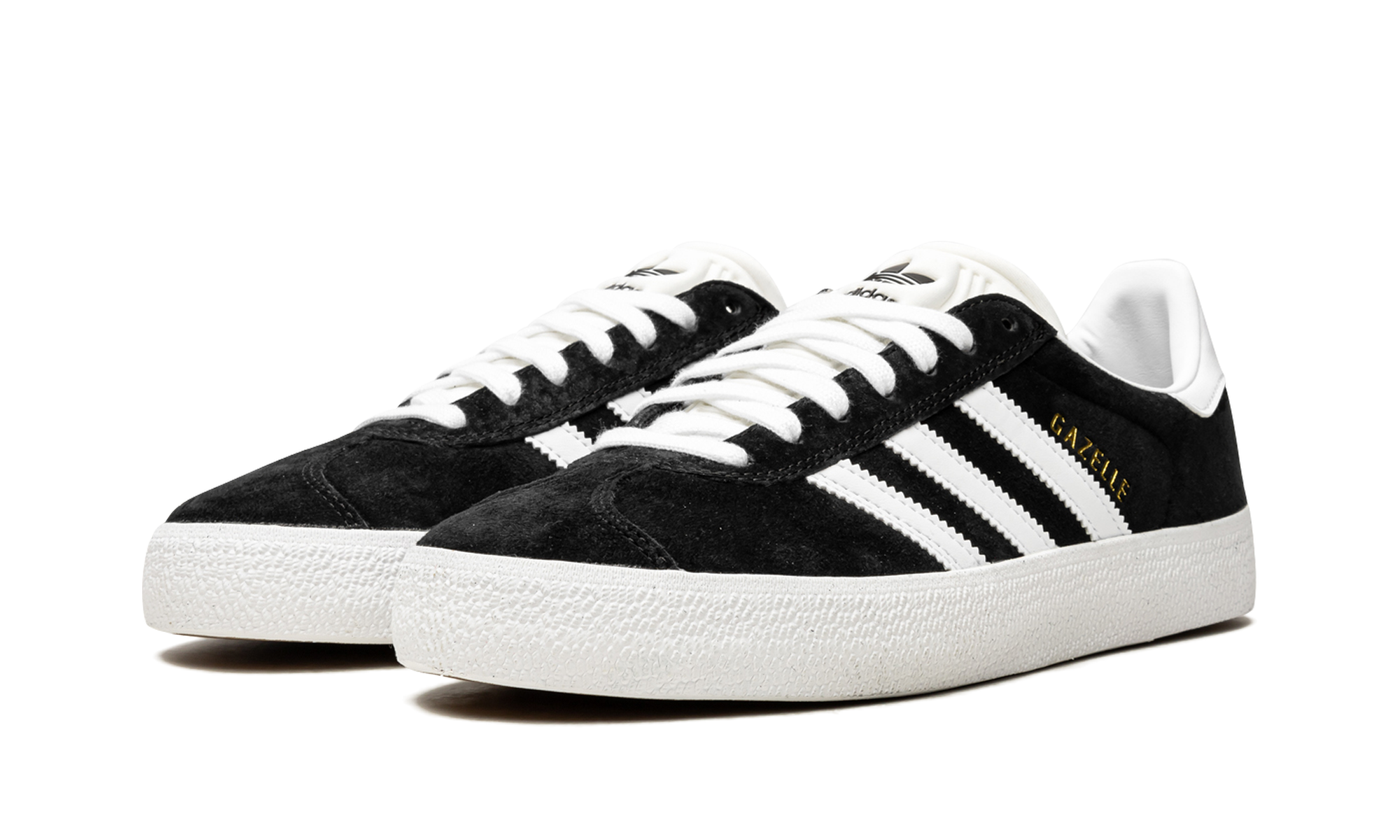 adidas gazelle adv black white gold+FX6563+diagnol left view