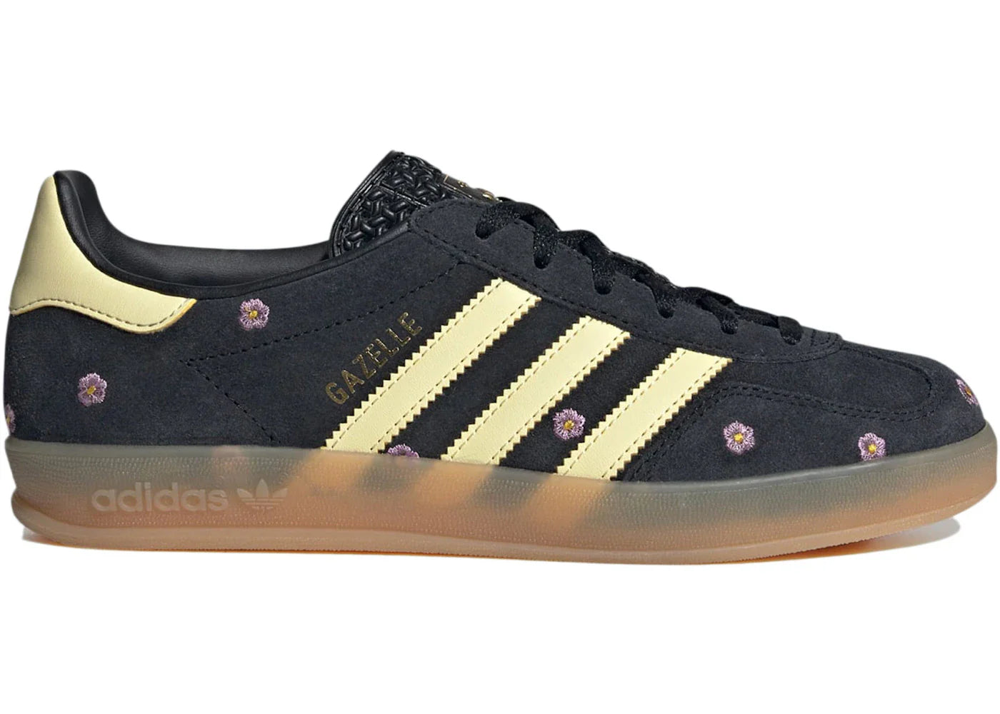 adidas Gazelle Indoor Core Black Almost Yellow Floral (Women's)