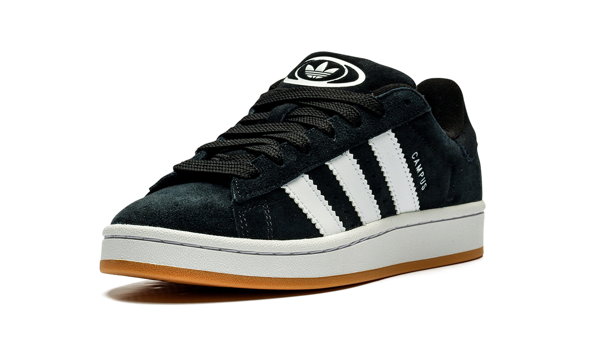 adidas campus 00s black white gum kids+HQ6638+left diagnol single view