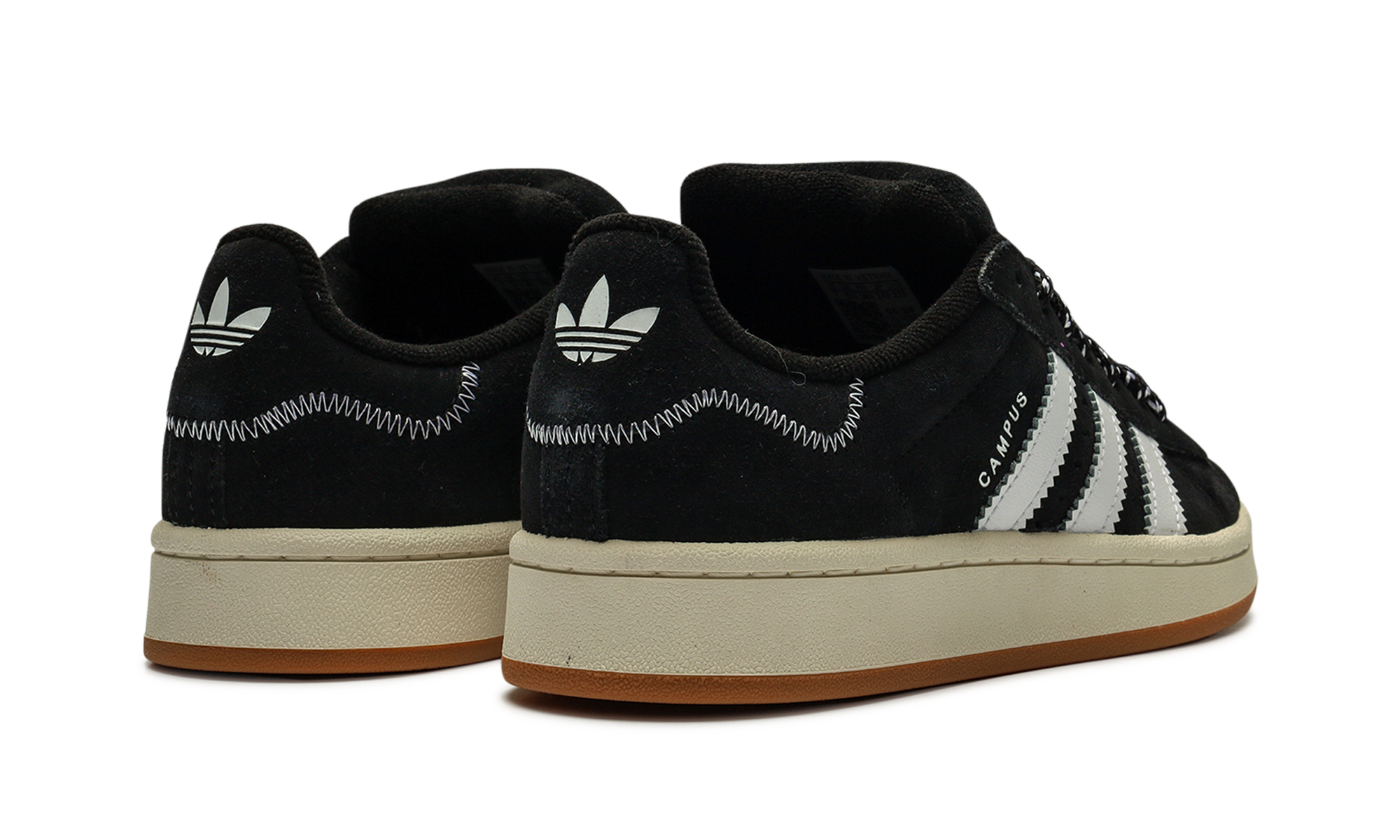 adidas campus 00s core black cloud white women s+IH2659+diagnol right behind view
