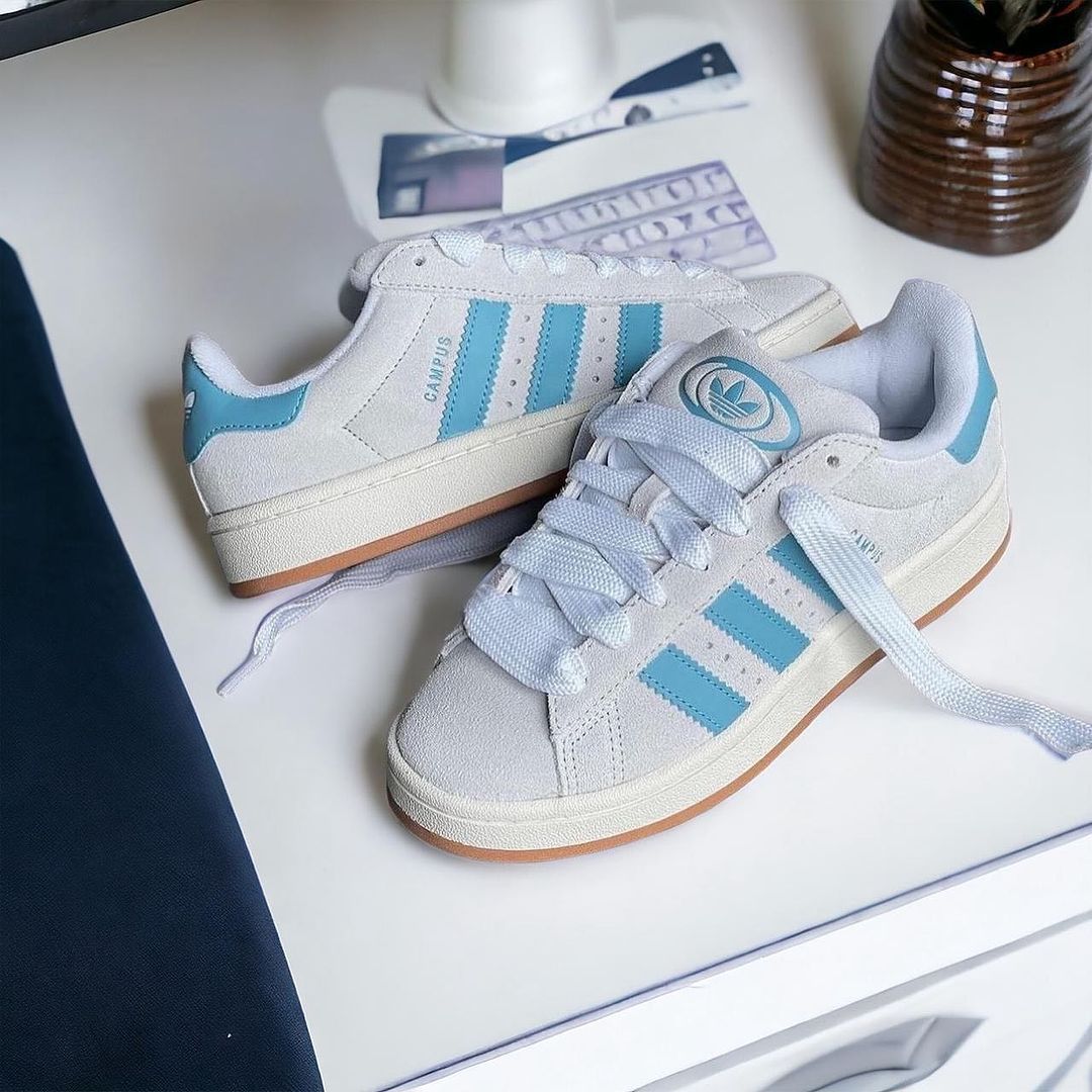 adidas Campus 00s Crystal White Preloved Blue (Women's), Lifestyle View 1, SKU IF2989