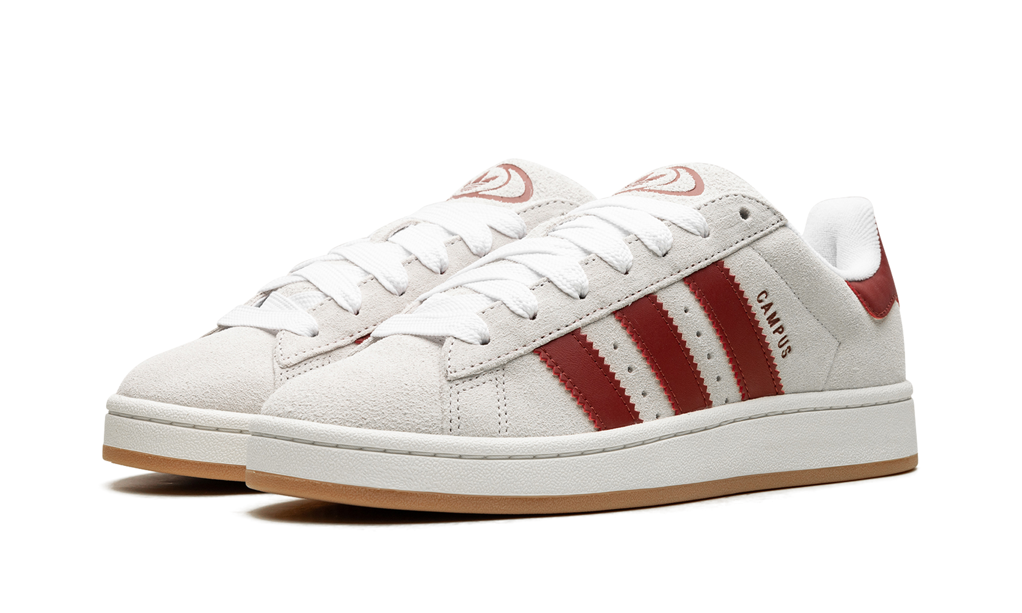 adidas campus 00s crystal white preloved ruby womens+JQ7783+diagnol left view