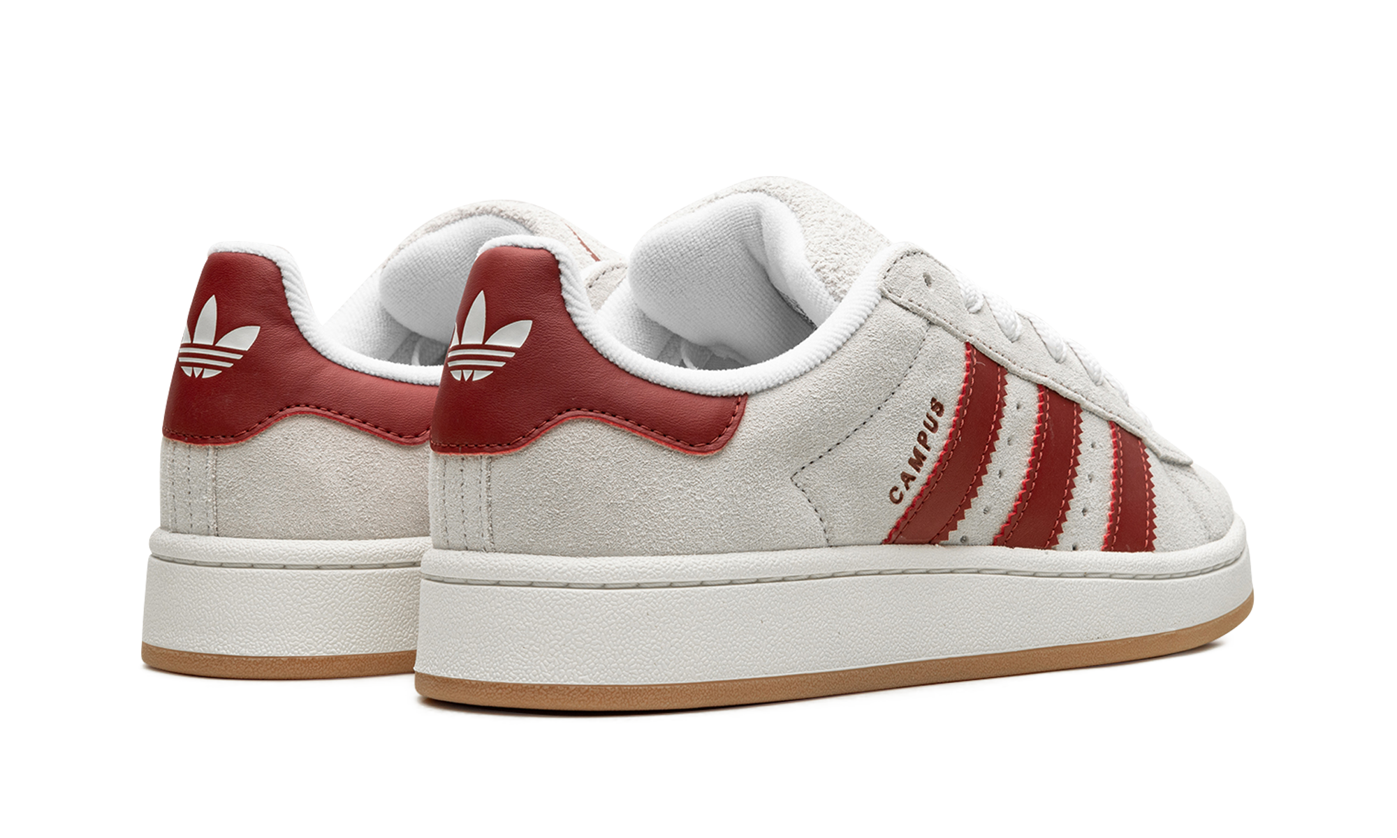 adidas campus 00s crystal white preloved ruby womens+JQ7783+diagnol right behind view