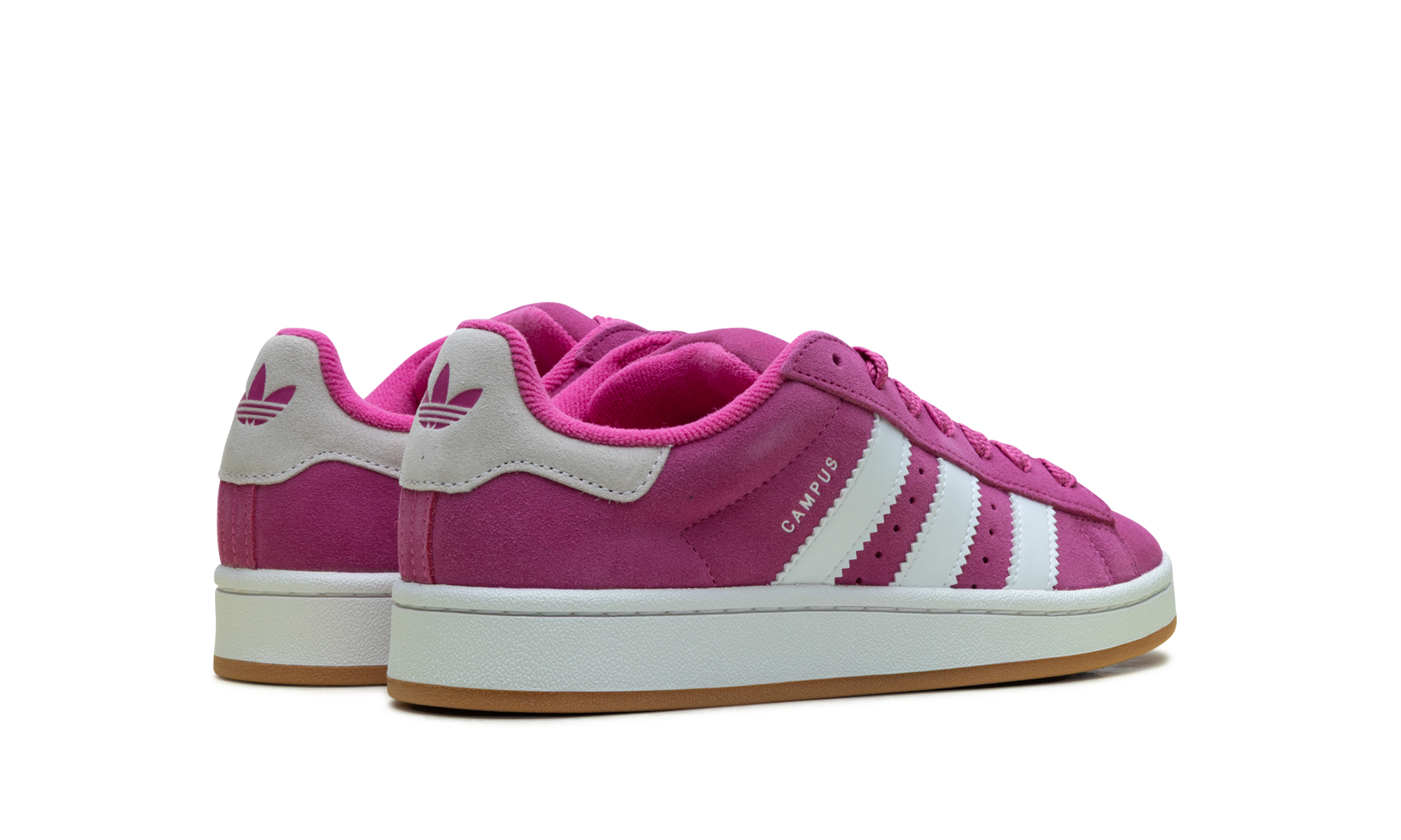 adidas campus 00s semi lucid fuchsia gs+IG9156+diagnol right behind view