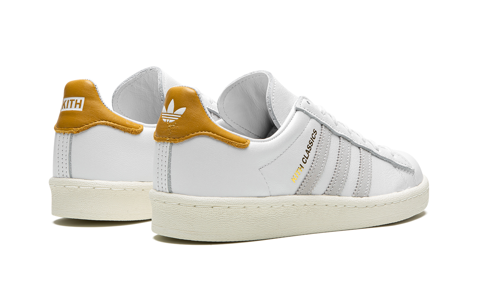 adidas campus 80s kith classics white mango+IE4805+diagnol right behind view