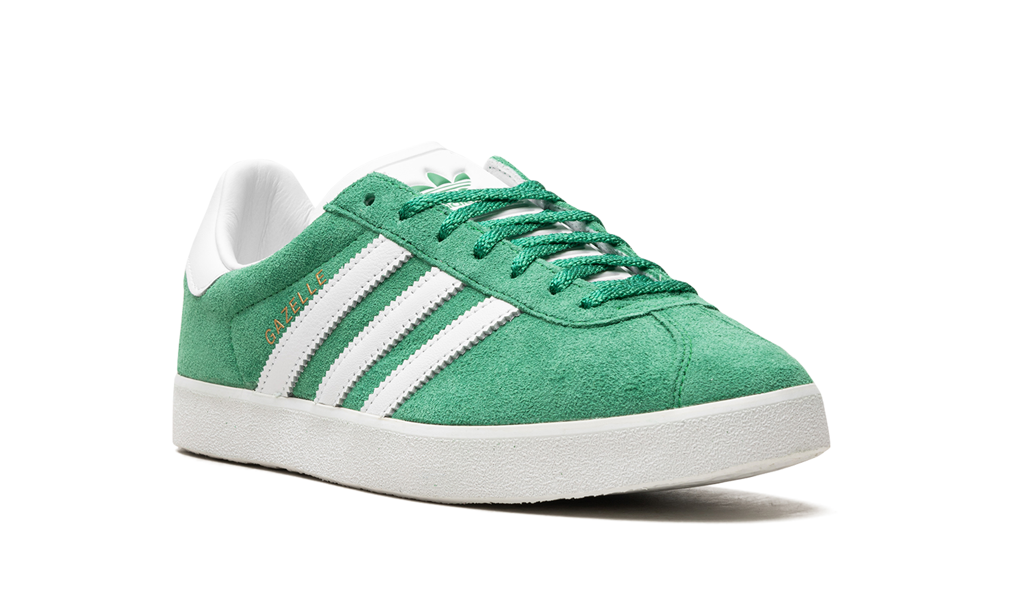 adidas gazelle 85 green white gold metallic+IE2165+diagnol right view