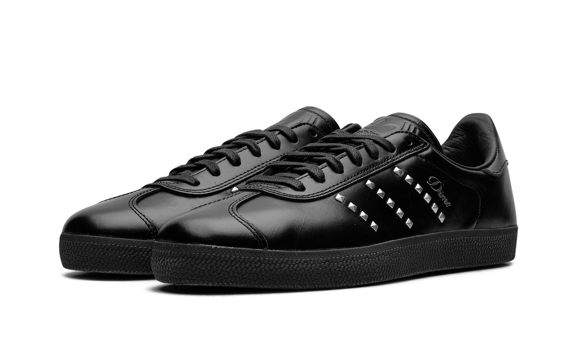 adidas gazelle adv dime black+IH2946+diagnol left view