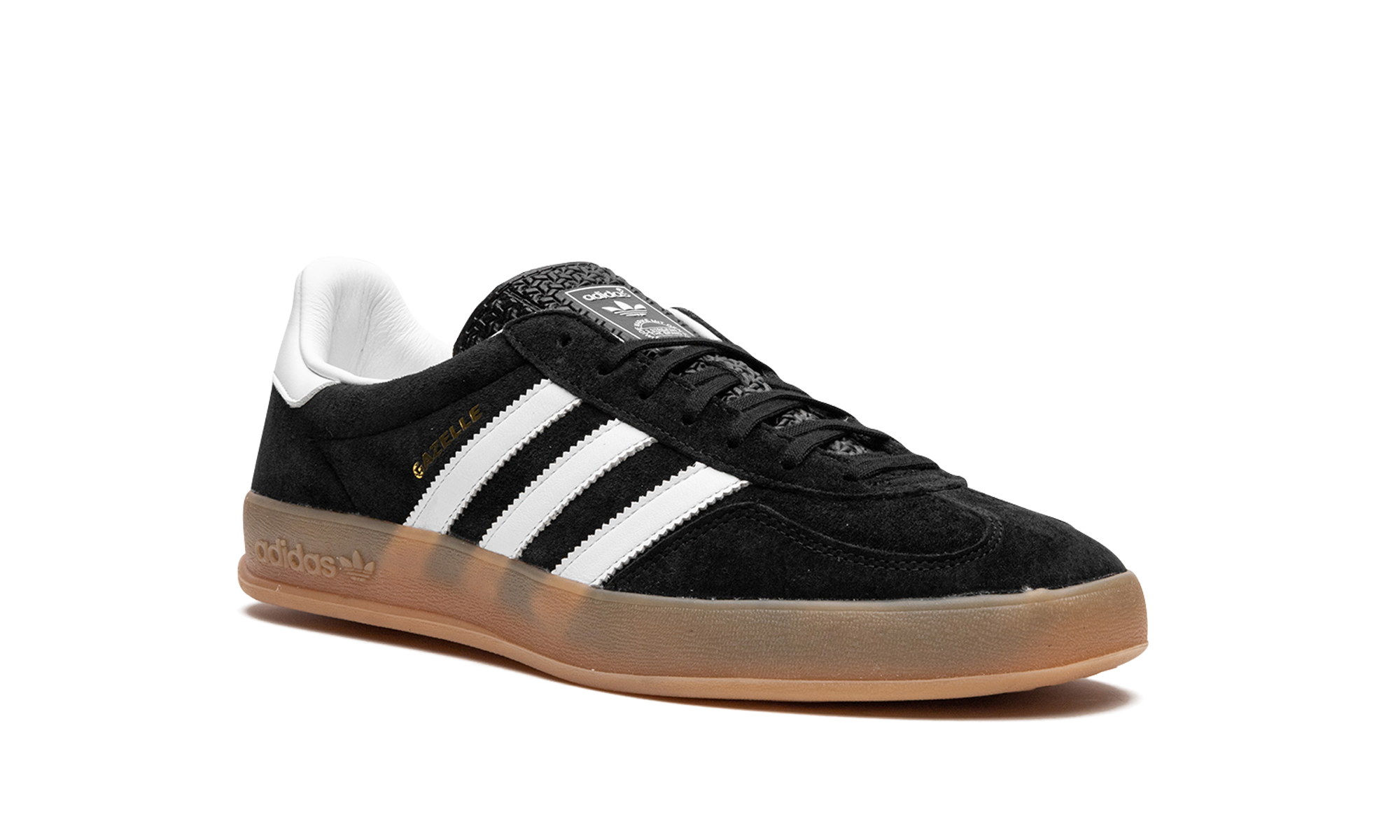 adidas gazelle black white gum+H06259+diagnol right view