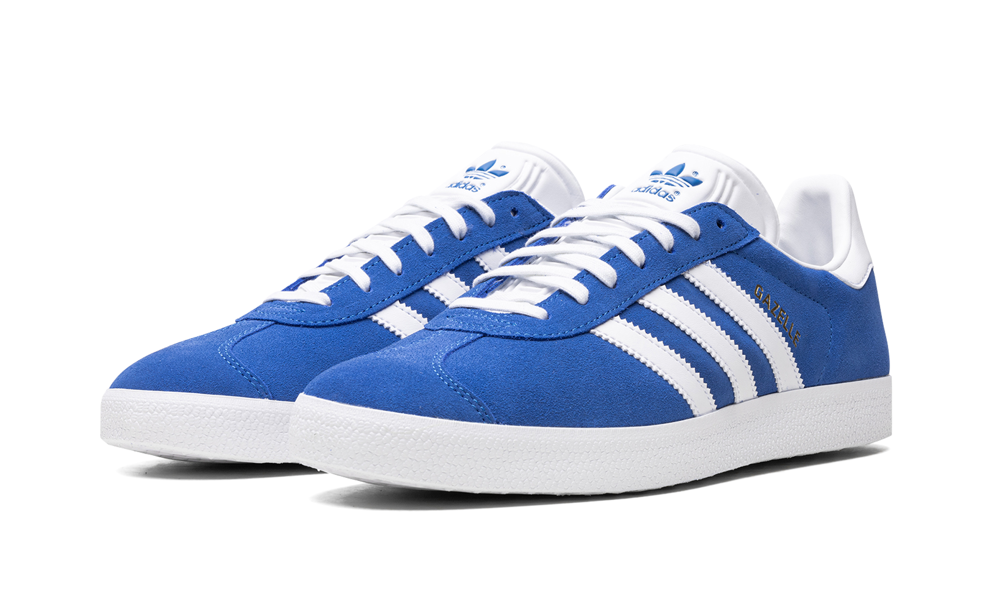 adidas gazelle blue cloud white gold metallic+GX2207+diagnol left view