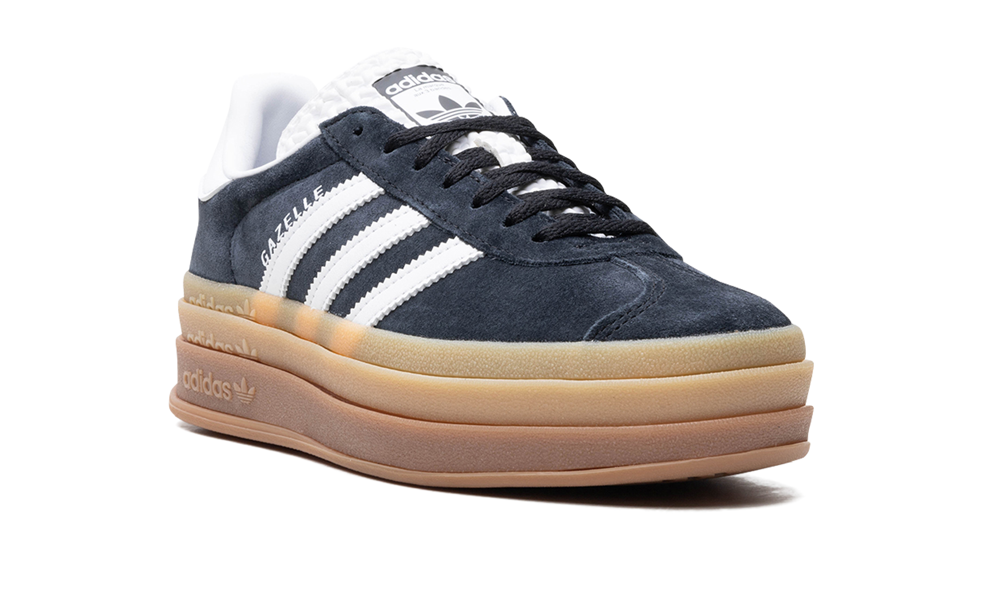 adidas gazelle bold black white gum women s+IE0876+diagnol right view