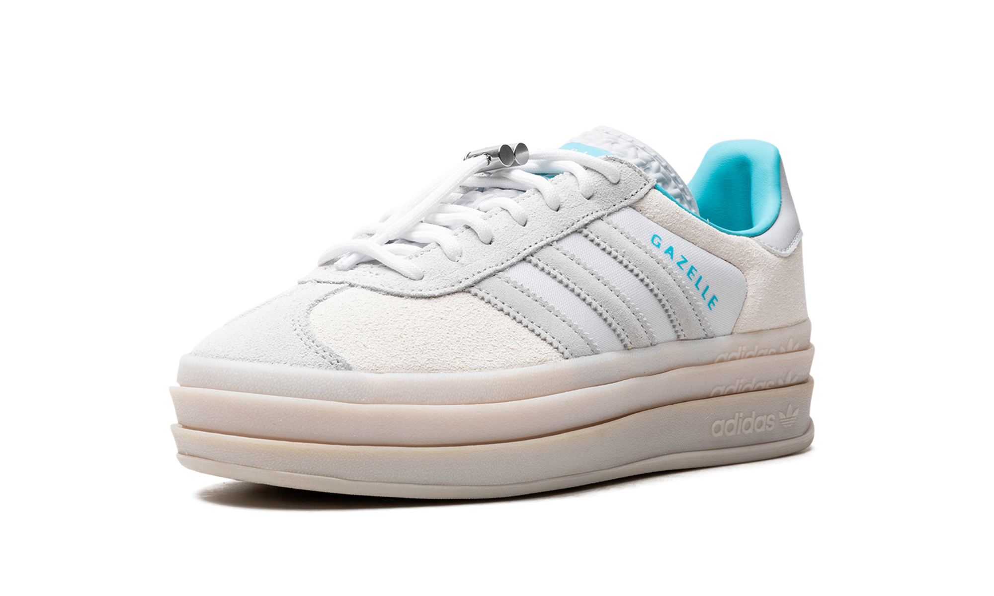 adidas gazelle bold cloud white light blue women s+IH9992+left diagnol single view