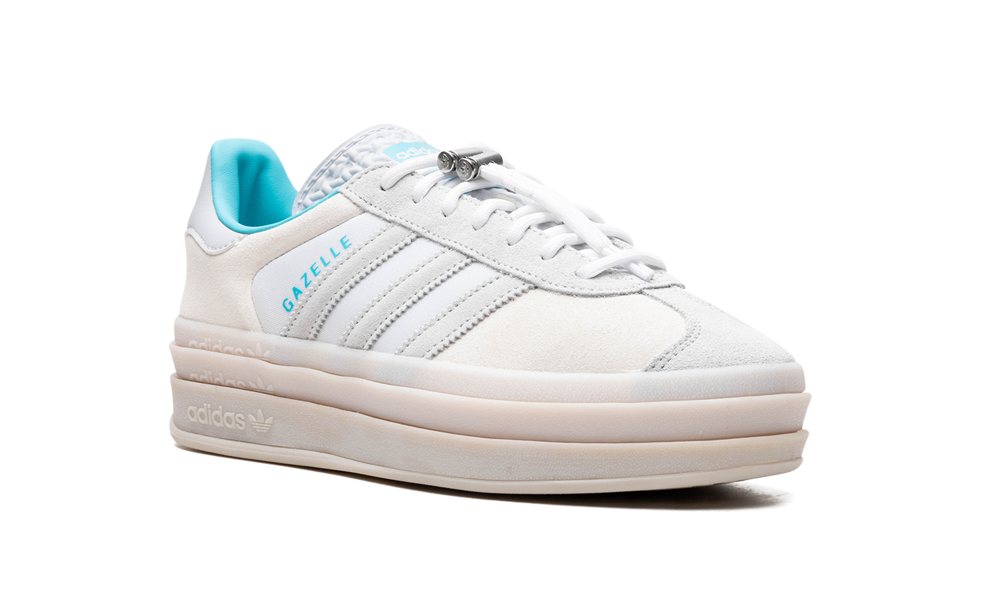 adidas gazelle bold cloud white light blue women s+IH9992+diagnol right view