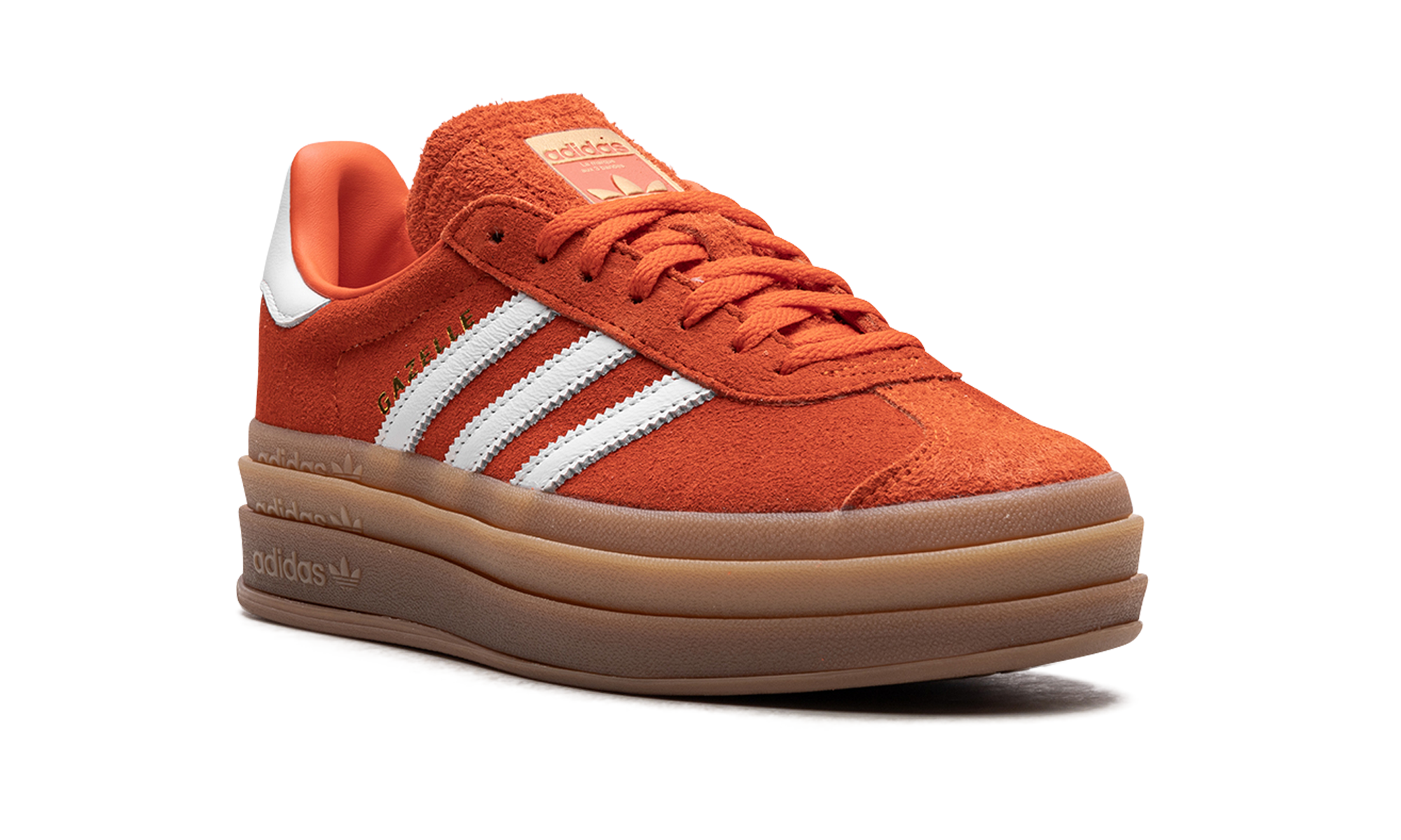 adidas gazelle bold collegiate orange gum women s+IG8672+diagnol right view
