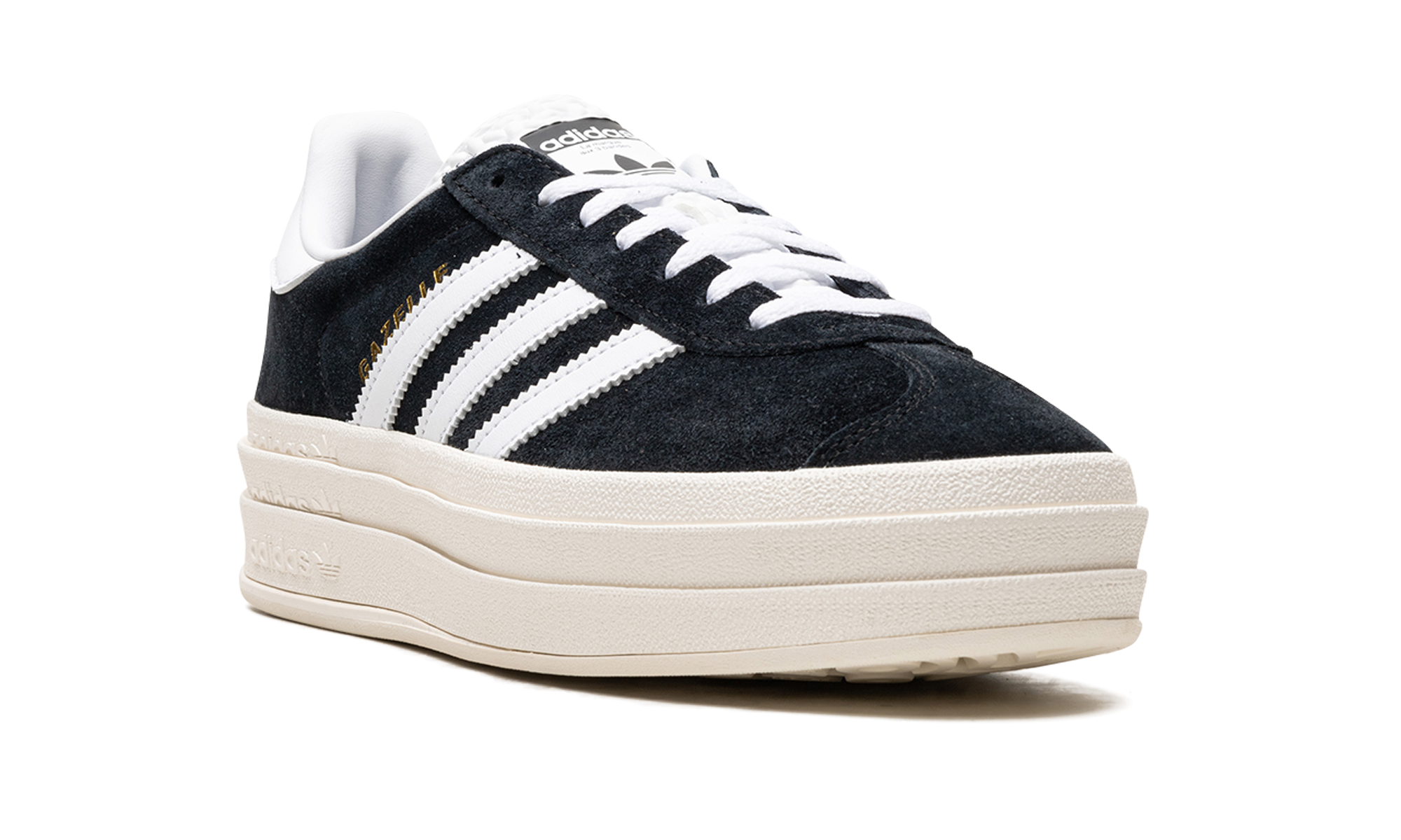 adidas gazelle bold core black white women s+HQ6912+diagnol right view