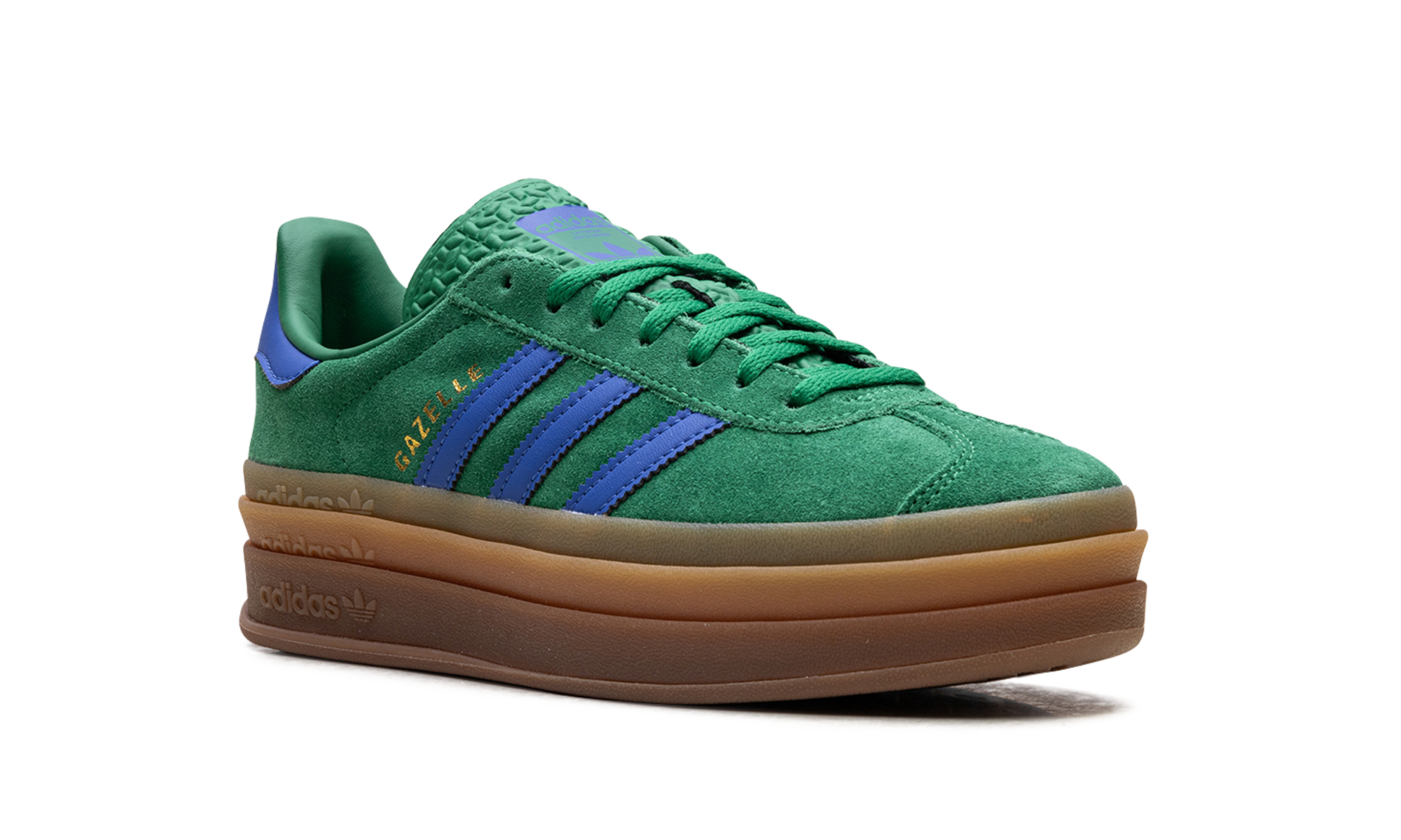 adidas gazelle bold green blue gum women s+IE1370+diagnol right view